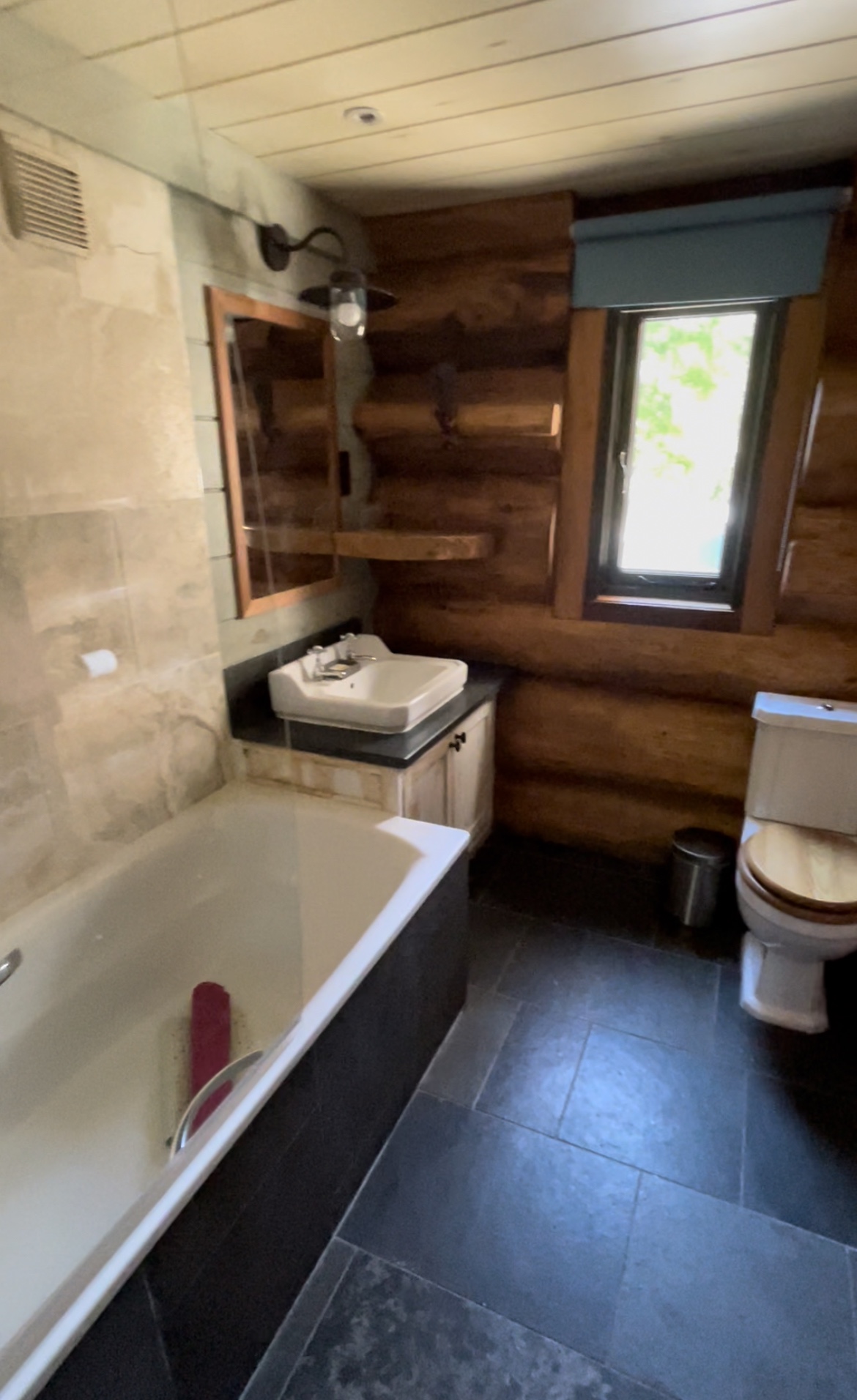 The bathroom with tub