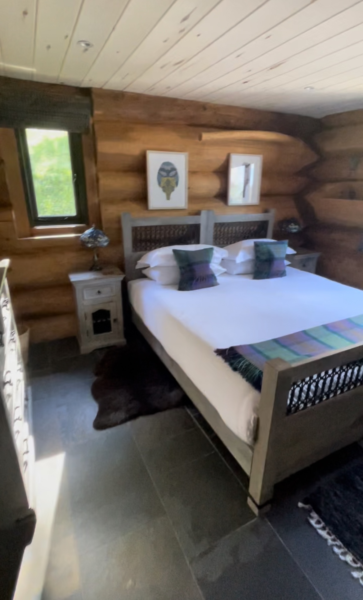 The main bedroom inside the cabin